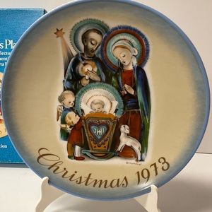 vtg HUMMEL - SCHMID BROTHERS Limited Edition 1973 Christmas Plate - The Nativity